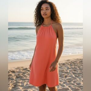 (F-185)PRANA Women S  Medium Halter Bra Sleeveless Activewear Tennis Golf  Dress